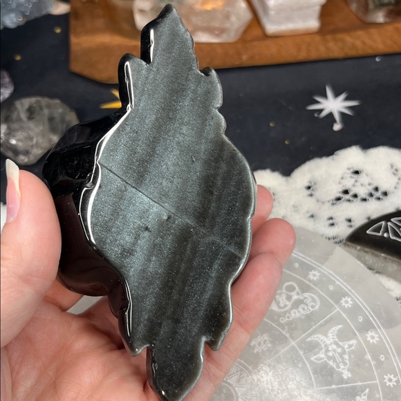 Silver sheen obsidian rose - Picture 3 of 6